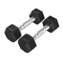 Dumbbells TUNTURI Platinum Hex Rubber Dumbbell, 2x 2.5kg