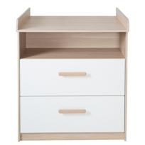 Su vystymo stalu vaikiška šoninė spintelė baltos spalvos/natūralios spalvos iš ąžuolo 88x98x75 cm Cabane – Roba