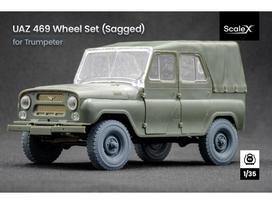 ScaleX - 3D printed parts Sagged wheel set for UAZ-469 for Trumpeter (Ratų komplektas), 1/35, WM35007S