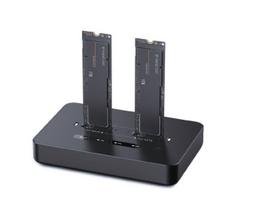 Gembird DD2-U3M2 darbalaukio dviejų diskų USB Type-C M.2 NVME (ir SATA) SSD prijungimo stotelė