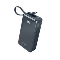 Powerbank SBS 10000 mAh 20W with built-in USB-C cable and digital display - dark gray