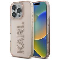 Karl Lagerfeld IML Rhinestones Logo iPhone 16 Pro Case - Pink