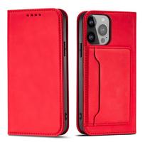 Magnet Card Case for Samsung Galaxy S23 Ultra flip cover wallet stand red