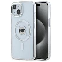 Karl Lagerfeld IML Metal Karl Head MagSafe Case for iPhone 15 White