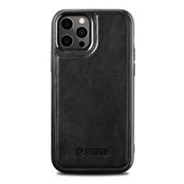 iCarer Leather Oil Wax case covered with natural leather for iPhone 12 Pro Max black (ALI1206-BK)