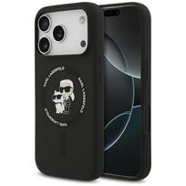 Karl Lagerfeld Silicone Karl&Choupette Ring MagSafe Case for iPhone 17 Pro - Black