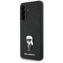 Karl Lagerfeld Fixed Glitter Ikonik Logo Metal Pin Case for Samsung Galaxy A56 - Black