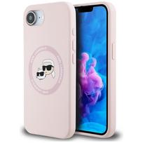 Karl Lagerfeld Silicone Karl&Choupette Heads MagSafe iPhone 16e Case - Pink