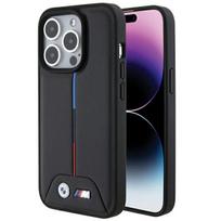 BMW Quilted Tricolor iPhone 15 Pro Case - Black