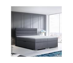 NEW BOLERO apmušta lova 180x200 cm su patalynės dėže ir čiužiniais su topperiu, pilka