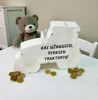 3D Taupyklė traktorius „Kai užaugsiu pirksiu traktorių“