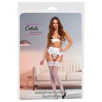 Cottelli - kojinės iki šlaunų - šilkinės - baltos