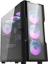 Darkflash DK431 Glass computer case (black) + 4 RGB fans | DK431 Glass + 4 fans | 4710343794561
