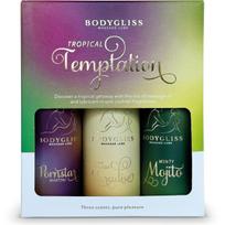 Bodygliss Tropical Temptation masažo gelių lubrikantų rinkinys (3 x 50 ml) - 3 x 50 ml