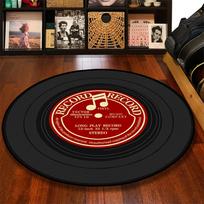 Retro vinilinės plokštelės muzikos kilimas svetainei, miegamojo dekorui, lovos šonui, sofos poilsio zonai, grindų kilimėlis, kavos staliuko kilimėliai 40X40cm