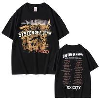 Vintažiniai roko grupės System of A Down Toxicity t-shirtai vyrams ir moterims, gotiški, punk roko t-shirtai, vyriški hip hopo oversized t-shirtai M