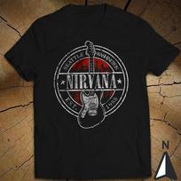 Muzikos Ritmas T-shirt Logotipas Gitara Sietlas Vašingtonas Įkurtas 1988 Nirvana Marškinėliai Unisex Vyrams Moterims Vasariniai Apvalia Kaklo Medvilniniai Marškinėliai Švelnūs S