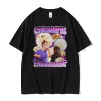 Juokingas Creampie Entuziasto Memas Marškinėliai Vasaros Mada Vintažiniai Trumpomis Rankovėmis Marškinėliai Vyrams Moterims 100% Medvilnė Oversized Marškinėliai Viršutiniai Drabužiai S juoda