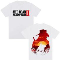 Red Dead Redemption 2 žaidėjo grafiniai marškinėliai vyrams ir moterims, gotiški trumpomis rankovėmis T-shirt, Y2K mada, aukštos kokybės medvilniniai T-shirt S
