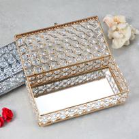 Papuošalų dėžutės akcentas, puošnus elegantiškas su dangteliu, žiedų dėkliuku argent