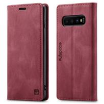 Samsung Galaxy S10 Plus dėklas-piniginė Magnetinis kortelių atlenkiamas dangtelis Galaxy S10 Plus dėklui Prabangus odinis telefono dėklas stovas Galaxy S10 raudona