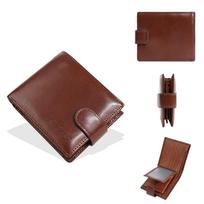 Baellerry Vintažinio dizaino trumpos piniginės vyrams Madingas kortelių laikiklis Klasikinės monetinės GZW 12*9.5*3cm ruda