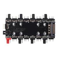 12V/4 kontaktų RGB 5V/3 kontaktų ARGB ventiliatoriaus PWM šakotuvas 1 į 8 daugiakryptis skirstytuvas AURA ventiliatoriaus aušintuvo prailginimo laido adapteris greičio reguliatoriaus adapteris