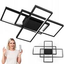 LED lubinis šviestuvas sietynas 60x40cm juodas 72W 5760lm, su pulteliu, reguliuojama spalva, modernus