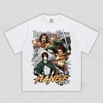 HANGE ZOE TEE Anime Graphic T Shirt Women Men Attack on Titan Anime Manga T-Shirt High Quality Street  Oversized high quality S gray