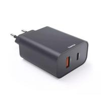 Hama Ecosential 45W PD USB-C USB-A telefono įkroviklis pilkas ir juodas