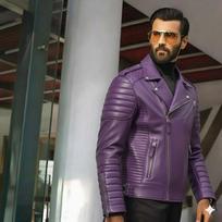 Avikailio Oda Motociklininko Vyriškas Violetinis Rankų Darbo Nauja Striukė Tikras Biker Stilingas Laisvalaikio S violetinė