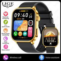 LIGE Men Smart Watch 2.01  Large HD Screen Long Battery Life Bluetooth Calling Waterproof Touchscreen Original Smart Watch silicone strap juoda