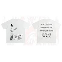Summer Men's Pure Cotton Printed Street Hip-hop Basketball Round Neck Short Sleeved Cool High-quality T-shirt Large Size M