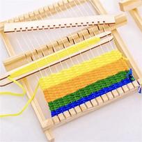 Kids Wooden Weaving Loom Kit - Complete DIY Handmade Knitting Machine with Tools & Yarn