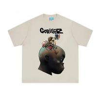Plastikiniai paplūdimio marškinėliai 2025 Nauji Gorillaz vyriški medvilniniai marškinėliai, tokie patys kaip ir oficialioje svetainėje, vintažiniai marškinėliai trumpomis rankovėmis 3XL