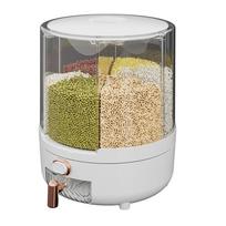 Rotating Rice Bucket Grain Storage Bin Food Grade Household Divided Sealed Insect-Proof Moisture-Proof Grain Storage Box Rice Jar Small (23.5*29cm) balta