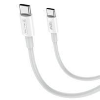 Jellico B22 itin greitas universalus USB-C į USB-C duomenų ir greito įkrovimo laidas 100W 20V / 5A, 1m, baltas