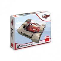 Dinozaurų medinė dėlionė, 12 dalių, automobiliai