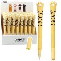 Geltonas gelinis rašiklis su mėlynu rašalu, Cat Paw 16,5 cm