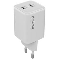 Įkroviklis nešiojamam kompiuteriui CANYON kroviklis CU45CC GaN 45W 2xPD ES baltas, CANYON charger CU45CC GaN 45W 2xPD EU White CNS-CUW45CC