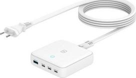 Įkroviklis - TUCANO - 100W Greitas įkrovimas 3.0 - 3x USB-C - 1x USB-A - Baltas