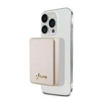 Atsarginis maitinimo šaltinis ("Power Bank") „Guess“ nešiojamoji baterija 3000mAh, „MagSafe“ metalinis užrašas su logotipu, auksinė