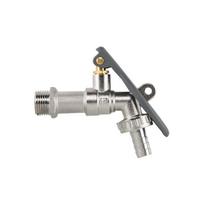 Čiaupas 1/2 x 3/4 išor.sr su vožtuvu ir jungtimi 13 mm žarnai Bradas LEVER LOCK, Brass/Nickel