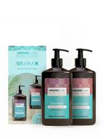 ARGANICARE Struktūrą atstatantisšampūnas/kondicionierius su argano aliejumi ir sviestmedžių sviestu, 2x400 ml