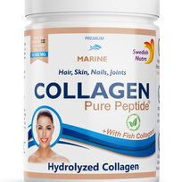Swedish Nutra - Hydrolyzed Marine Collagen 10 000 mg, grynas jūrinis kolagenas milteliais (be skonio),  300g