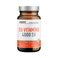 Iconfit D3 vitaminas 4000 TV aliejaus kapsulėse – 90 minkštų kapsulių trijų mėnesių kursui imuninei sistemai ir kaulams