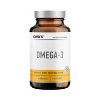 Iconfit Premium Omega-3 86 % žuvų aliejus – 90 arba 200 minkštų kapsulių širdies ir smegenų sveikatai