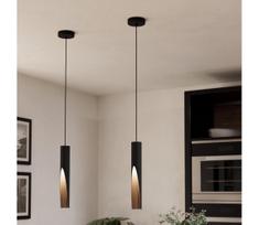 Eglo 900874 - LED pakabinamas liustras ant laido BARBOTTO 1xGU10/4,5W/230V juoda/ruda
