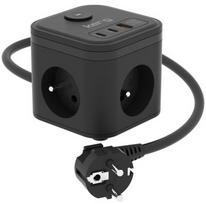 KERG SMART – 3-LIZDŲ MAITINIMO JUOSTA + USB-A+USB-C ĮKROVIKLIS 1,5 M 3×1,5 MM2 H05VV-F 16 A/250 V