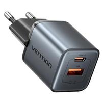GaN Vention USB-C + USB-A 30W Charger (Gray), PCHVNTFEWH0_EU